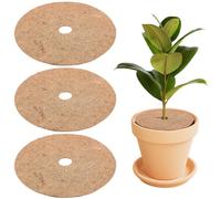 CREATCABIN 3Pcs Coconut Fiber Mulch Ring 23cm Tree Plant Protector Mat Natural Coco Coir Tree Protection Ring Plant Pot Soil Cover Disc Plant Cover for Indoor Outdoor Trees Plants Landscaping