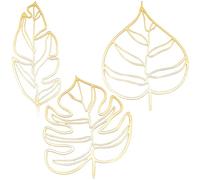 CREATCABIN 3Pcs Leaf Mirror Wall Stickers 3 Styles Mirror Decals Art Mural Wall Stickers Decor 3D Mirror Self-adhesion Removable Acrylic for Home Yoga Studio Living Room Bedroom(Golden)