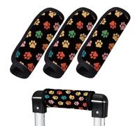 CREATCABIN 3Pcs Luggage Handle Wraps Suitcase Grip Cover Paw Print Bag Strap Wrap Cover Easy Identification Neoprene Luggage Marker Sleeve Travel Tags Cruise Accessories for Airport 5.3 x 5.3 Inch