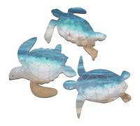 CREATCABIN 3Pcs Sea Turtle Wooden Wall Decor Wall Art Farmhouse Ocean Beach Theme Hanging Decoration Vintage Turtle Coastal Decor for Home Lake House Bathroom Decor Indoor Outdoor