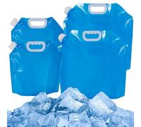 CREATCABIN 4 Pack 5L 10L Water Container Bag Free Ice Bath Bags Portable Water Storage Bag No-Leak Clear Plastic Storage Jug Freezable Cold Plunge Accessories for Camping Hiking Travel Swimming Pool