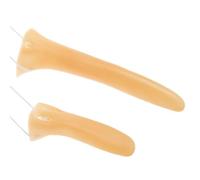 CREATCABIN 4 Pcs Halloween Long Fake Nose Prosthetic Nose Costume Accessories 2 Size Pointy Nose Extension Cosplay Party Supplies Prank Prop PVC Headset Air Vent Soft Reusable for Witch Pinocchio