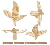 CREATCABIN 4 Sets Gold Drawer Pulls Metal Drawer Knobs Vintage Dresser Handles Wardrobe Door Cupboard Drawer Furniture Accessory Pulls Handles for Kitchen Bedroom Living Room 2.36x2.13x0.82 Inch