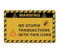 CREATCABIN 4 Sheets 4 Styles Credit Card Skin Warning Bank Card Sticker Cover PVC Plastic Self Adhesion Waterproof Removable Protector Film Decals for Transportation Decoration 3.4 x 2.1 Inch