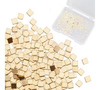 CREATCABIN 400Pcs Real 24K Gold Plated Chip Solder Brass Solder Chips Flux for Jewelry Precut Tiny Ultra Low Temp Easy Welding Solder Square for DIY Jewelry Making Repair Electronic Soldering 2x2mm