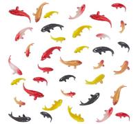 CREATCABIN 40Pcs Miniature Koi Fish Plastic Small Koifish Fish Figurines Goldfish Imitation Tiny Model Bulk Carp Ornament Supplies for DIY Tank Garden Display Gift Decoration Accessories 5 Colors