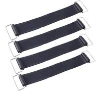 CREATCABIN 4Pcs Black Battery Straps Rubber Band Straps Universal Elastic Bands Securing Strap Replacement Battery Tie Down Strap Hook and Loop Fastening Cable Strap for Motorcycle Scooter 7x1.4Inch