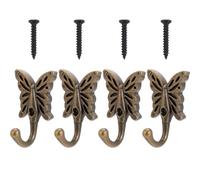 CREATCABIN 4Pcs Butterfly Coat Hooks 4Pcs Decorative Towel Hooks Rustic Metal Wall Hooks Vintage Wall Mounted Metal Hanger for Coat Towel Key Bags Scarves Home Decor Accessories 2.18x1.37 inch Copper