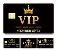 CREATCABIN 4Pcs Credit Card Skin Debit Card Sticker Member Only VIP Personalizing Credit Card Decor Waterproof Removable Bank Card Protecting RFID Blocking Sticker for Credit Card Holders 3.3x2.1in