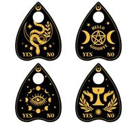 CREATCABIN 4Pcs Crystal Ball Stand Sun Moon Theme Sphere Holder Divination Sphere Wood Display Holder Moth Witch Stuff Wiccan Small Tray Altar Tarot Decor Supplies for Crystal Ball Stone 3.1x2.5In