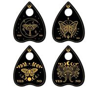 CREATCABIN 4Pcs Crystal Ball Stand Wood Mini Crystal Sphere Display Stand Planchette Crystal Holder Moth Witch Stuff Wiccan Small Tray Altar Tarot Decor Supplies for Crystal Ball Stone 3.1x2.5Inch