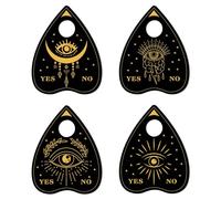 CREATCABIN 4Pcs Crystal Ball Stand Wood Mini Crystal Sphere Display Stand Planchette Crystal Holder Evil Eye Witch Stuff Wiccan Small Tray Altar Tarot Decor Supplies for Crystal Ball Stone 3.1x2.5Inch