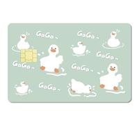 CREATCABIN 4Pcs Duck Card Skin Sticker GaGa Debit Credit Card Skins Covering Flower Personalizing Bank Card Protecting Removable Wrap Waterproof Proof No Bubble for Bank Card 7.3x5.4Inch-Green