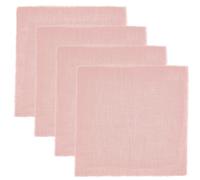 CREATCABIN 4Pcs Pink Cloth Napkins Fringe Rustic Cotton Napkin 16.54" x 16.54" Boho Washable Spring Table Handmade Decorative Linen Dinner Cloth Napkins for Easter Wedding Thanksgiving Party Christmas