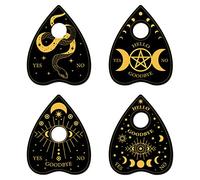 CREATCABIN 4Pcs Planchette for Board Wooden Moon Crystal Holder Mini Crystal Sphere Display Stand Chinese New Year Snake Year of The Snake 2025 Witch Stuff Wiccan Altar Decor for Crystal Ball Stones