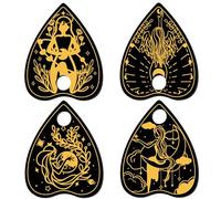 CREATCABIN 4Pcs Planchette Goddess Wooden Mini Crystal Sphere Display Stand Crystal Holder Witch Stuff Wiccan Small Tray Altar Tarot Moon Decor Witchy Gift Supplies for Crystal Ball Stones 3.9x3.1Inch