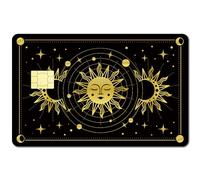 CREATCABIN 4Pcs Tarot Sun & Moon Credit Card Sticker Bank Card Sticker Debit Card Skin Slim Cover Decor Protecting Removable Prevent Scratching Gift for Tarot Lover Friends Family Women 7.3x5.4 Inch