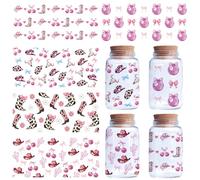 CREATCABIN 5 Packs Leopard Print Rub On Transfers Cup Wraps Cup Transfer Stickers PVC Bottle Stickers Decals Bottle Decor Display Gift DIY Crafts for Women Family Friends Besties 4.33x9.44 Inch