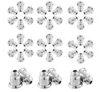 CREATCABIN 50 Pairs Earring Backs for Studs Bullet Locking Replacements Platinum Plated Brass Silver Ear Nuts Backings Set Secure Women Men Earrings Stopper Droopy Ears Jewellery Accessories 6 x 5mm