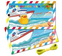 CREATCABIN 50 Pcs You've Been Ducked Cruising Duck Tag Cruise Duck Tags Double Side Navy Hat DIY Duck Card with Hole and Twine for Car Decor Lucky Pass on 3.5x2 Inch-Con Quacku lations