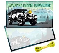 CREATCABIN 50 PCs You've Been Ducked Duck Tags Encouraging Duck Tag DIY Jungle Duck Card Double Sided with Hole and Twine for Car Hanging Decor Lucky Pass on 3.5x2 Inch-Life Is An Adventure