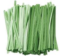 CREATCABIN 500Pcs Bread Bag Wire Twist Ties 4 Inch Long Reusable Plastic Polka-Dotted Cable Ties for Sealing Gifts Packaging Cookie Kitchen Bakery Candy Snack Party Favor Decor Gardening Light Green