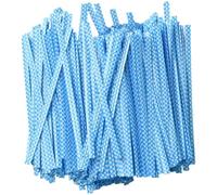 CREATCABIN 500Pcs Plastic Bag Twist Ties Bread Bags Ties 4 Inch Long Reusable Polka-Dotted Wire Tie for Kitchen Bakery Packaging Candy Coffee Goodie Snacks Gift Decor Cake Pops Party Favor Sky Blue
