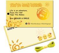 CREATCABIN 50Pcs Sun You've Been Ducked Cards Duck Tags Card Duck Duck Jeep Tags Ducking DIY Jeep Duck Card with Hole Twine for Rubber Duck Jeeps Car Jeeps Decor Yellow 3.5x2Inch-You Quack A Smile