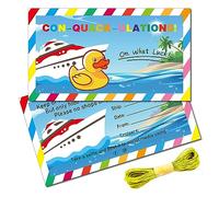 CREATCABIN 50Pcs You've Been Ducked Cards Cruising Rubber Duck Tag Cruise Duck Tags Card Yacht Ducking DIY Duck Card with Hole and Twine for Rubber Duck Car Decor 3.5x2Inch-ConQuackulations