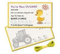 CREATCABIN 50Pcs You've Been Ducked Cards Duck Tags Card Duck Duck Tags Ducking DIY Duck Card with Hole and Twine Sun for Rubber Duck Car Decor 3.5x2 Inch-You Quack A Smile