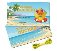 CREATCABIN 50Pcs You've Been Ducked Cards Duck Tags Card Duck Duck Tags Ducking DIY Duck Card with Hole and Twine Beach Lifebuoy for Rubber Duck Car Decor 3.5x2Inch-You've Been Ducked