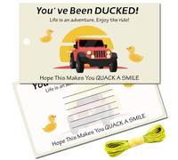 CREATCABIN 50Pcs You've Been Ducked Cards Duck Tags Card Duck Duck Tags Ducking DIY Duck Card with Twine for Rubber Duck Car Decor 3.5x2Inch-Life is an Adventure,Enjoy The Ride