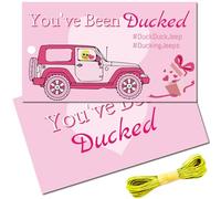 CREATCABIN 50Pcs You've Been Ducked Cards Duck Tags Card Heart Pink Duck Duck Tags Ducking DIY Duck Card with Hole and Twine for Rubber Duck Car Decor Valentines Gifts 3.5x2Inch