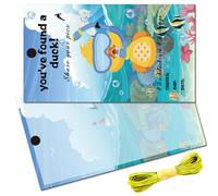 CREATCABIN 50Pcs You've Been Ducked Cards Duck Tags Duck Duck Ducking Game Card DIY Blue Duck Card with Hole and Twine for Car Decor 3.5 x 2 Inch-You've Found A Duck（Ocean