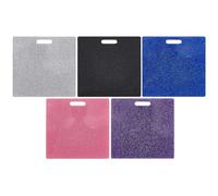 CREATCABIN 5Pcs 5 Colors Colorful Badge Buddy Acrylic Badge Holder Horizontal Glitter ID Name Card Nursing Identification Tags Buddies for Hospital Medical Student Work Accessories 3.4 x 3.2 Inch