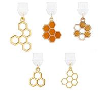 CREATCABIN 5Pcs USB C Dust Plug Type C Dust Cover Honeycomb Charm Dust Plug Type C Anti Dust Plugs Cover Charging Port Protector Cap USB C Cover Cap with Enamel Pendants Compatible for
