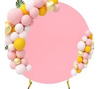 CREATCABIN 6.6 FT Pink Round Backdrop Cover Adjustable Polyester Arch Backdrop Cover for Circle Arch Stand Wedding Arch Photography Decoration Backdrop Cover Cloth Birthday Anniversary Wedding Party