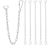 CREATCABIN 6 Pack Toilet Flapper Chains Toilet Handle Chain Clip 304 Stainless Steel Silver Replacement Metal Lift Link Clasp Hooks Accessories Kits for Most Flappers Home Bathroom Drain Valve Stop