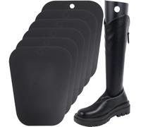 CREATCABIN 6 Packs 3 Pairs Plastic Boot Supports For OKT Boots Plastic Boot Inserts Tall Boots Shapers Reusable Breathable for Preventing Bending Creasing for Women and Men 13.7x11 Inch Black