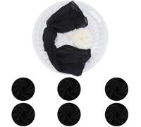 CREATCABIN 6 Packs Cheesecloth Napkins Set Gauze Dinner Wrinkle Cloth Napkins Handmade Square Rustic Table Napkins for Parties Weddings Event Family Dinner Boho Decoration Display Black 20 x 20 Inch