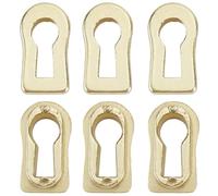CREATCABIN 6 Pcs Gold Zinc Alloy Keyhole Cover Metal Keyhole Protector Covers Insert Vintage Decorative Escutcheon Plate for Dresser Furniture Lock Cabinet Door Drawers Hardware 0.81 x 0.43 Inch