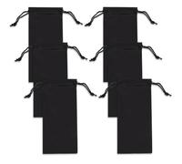 CREATCABIN 6 Pcs Microfiber Sunglasses Pouch Portable Glasses Pouch Soft Drawstring Storage Bag Travel Eyeglass Bags Case Holder Cover Set Bulk for Men Women Store Gadgets Vacation Black 7 x 3.4 Inch