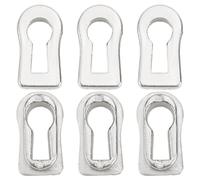 CREATCABIN 6 Pcs Silver Zinc Alloy Keyhole Cover Metal Keyhole Protector Covers Insert Decorative Escutcheon Plate for Dresser Furniture Lock Decoration Cabinet Door Drawers Hardware 0.81 x 0.43 Inch