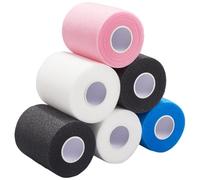 CREATCABIN 6 Rolls Pre Wrap Athletic Tape Sports Tape Athletic Prewrap 10.9 Yards Muti Color Headbands for for Hair Soccer Basketball Foam Underwrap Sport Pre-Wrap for Ankles Wrist Knees Foot 10M