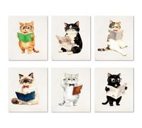 CREATCABIN 6 Styles Cat Swedish Dishcloths for Kitchen Cleaning Cloths for Tableware Cellulose Sponge Cloths Reusable Dish Rags Cleaning Towels No Odor Absorbent Cloths for Home Table 6.7x7.6Inch