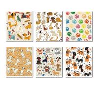 CREATCABIN 6 Styles Dog Swedish Dishcloths for Kitchen Cleaning Cloths for Tableware Cellulose Sponge Cloths Reusable Dish Rags Cleaning Towels No Odor Absorbent Cloths for Home Bar Table 6.7x7.6Inch