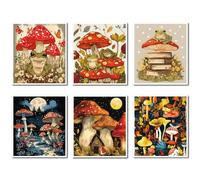 CREATCABIN 6 Styles Mushroom Swedish Dishcloths for Kitchen Cleaning Cloths for Tableware Cellulose Sponge Cloths Reusable Dish Rags Cleaning Towels No Odor Absorbent Cloths for Home Table 6.7x7.6Inch