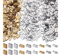 CREATCABIN 600Pcs 2 Hole Tila Beads 9 Styles Half Glass Seed Beads Bulk Rectangle Mix Metallic Color Mini Opaque Square Flat Loose Spacer for Craft Bracelet Necklaces Earrings Jewelry Making