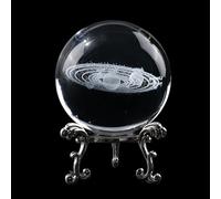 CREATCABIN 60mm Crystal Ball Clear Glass Spheres Sparkling Reflective with Stand Handcrafted Photography Prop for Fortune Teller Magical Shots Elegant Home Decor Women 2.36x2.36 Inch Universe