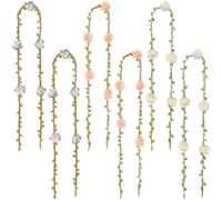 CREATCABIN 6Pcs 3 Styles Flower Arm Wraps Fairy Arm Covers Colorful Polyester Linen Floral Vine Rattan Straw Wrapping Ribbon Wreath Garland Accessories for Christmas Costume Cosplay Party DIY Decor